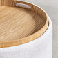 Puff Redondo con Bandeja y Almacenaje en Lino Berkeleni 39 cm - Miniatura 6