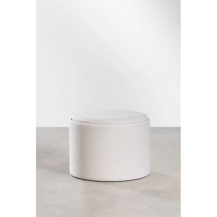 Puff Redondo con Bandeja y Almacenaje en Lino Berkeleni 56 cm 3