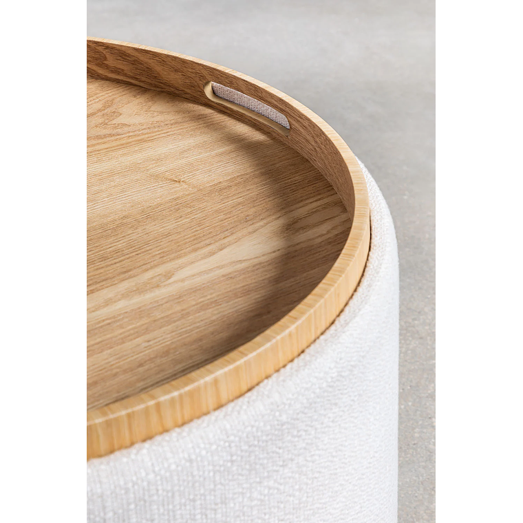 Puff Redondo con Bandeja y Almacenaje en Lino Berkeleni 56 cm 6