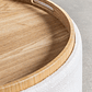 Puff Redondo con Bandeja y Almacenaje en Lino Berkeleni 56 cm - Miniatura 6
