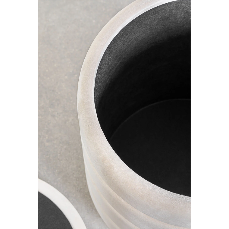 Puff con Almacenaje en Terciopelo Bradford 40 cm blanco roto 3