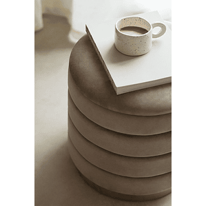 Puff con Almacenaje en Terciopelo Bradford 40 cm gris topo claro