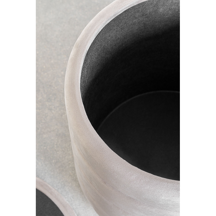 Puff con Almacenaje en Terciopelo Bradford 40 cm gris topo claro 4