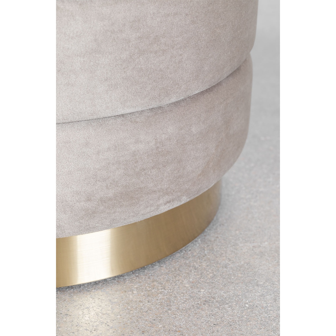 Puff con Almacenaje en Terciopelo Bradford 40 cm gris topo claro 5