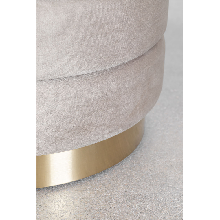 Puff con Almacenaje en Terciopelo Bradford 40 cm gris topo claro 5