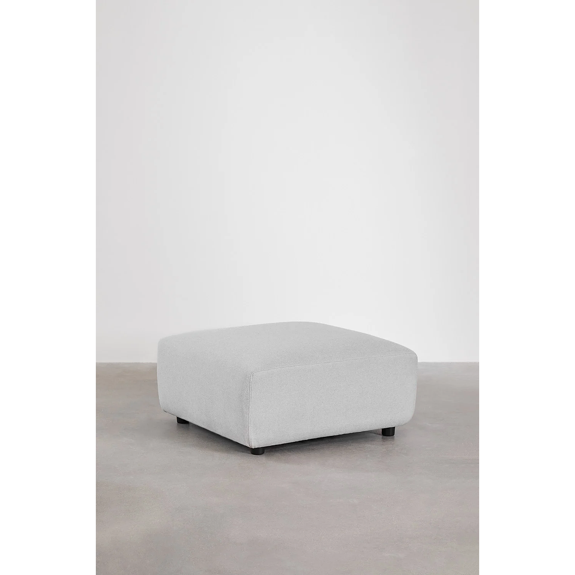 Puff (85x85 cm) para sofá modular Bruna tela gris glacial 1