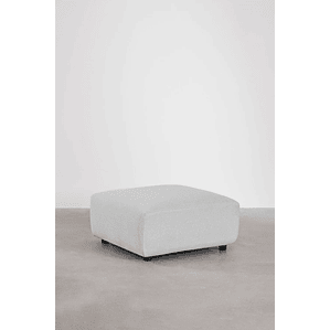 Puff (85x85 cm) para sofá modular Bruna tela gris glacial