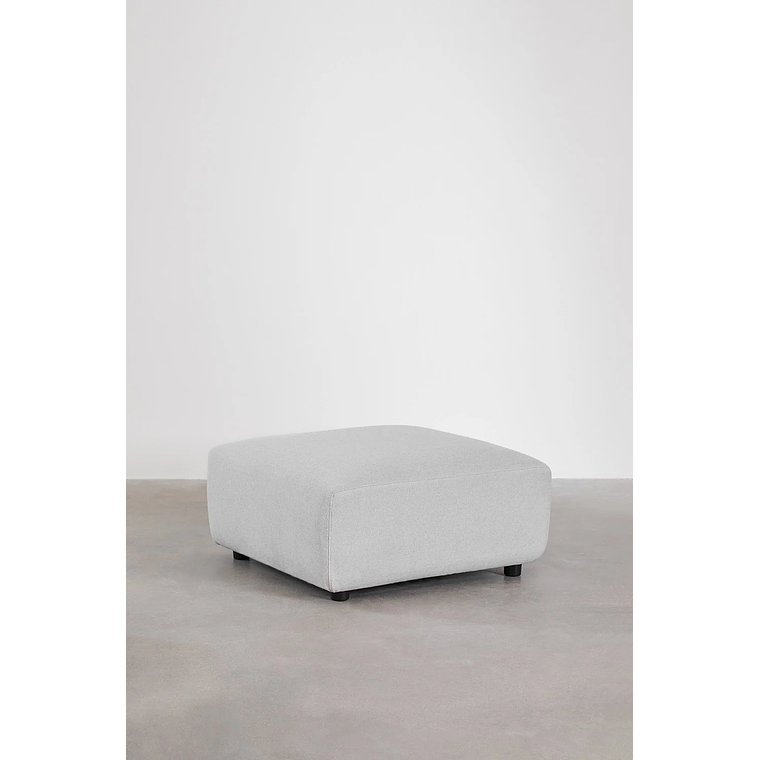 Puff (85x85 cm) para sofá modular Bruna tela gris glacial 1