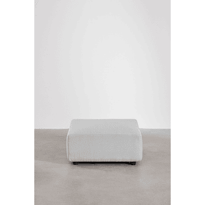 Puff (85x85 cm) para sofá modular Bruna tela gris glacial