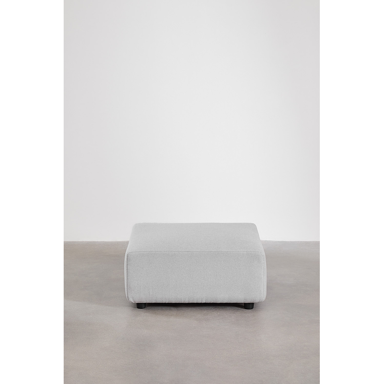 Puff (85x85 cm) para sofá modular Bruna tela gris glacial 2