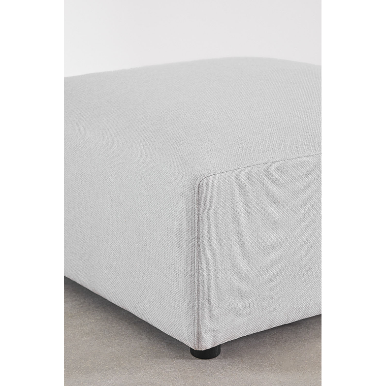 Puff (85x85 cm) para sofá modular Bruna tela gris glacial 3
