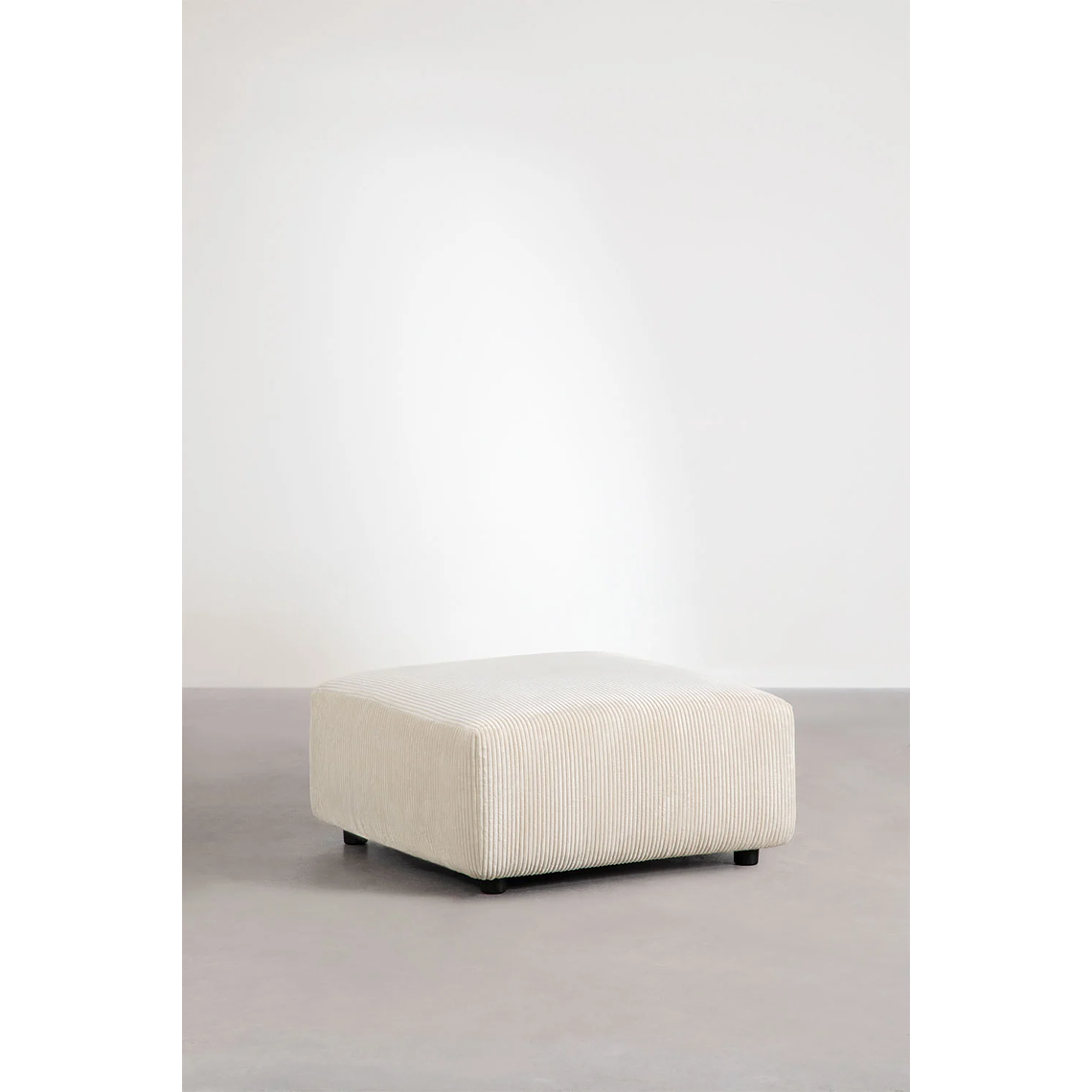 Puff (85x85 cm) para sofá modular Bruna pana beige lino 1