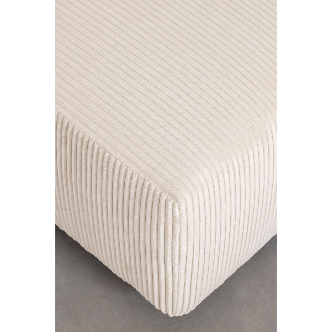 Puff (85x85 cm) para sofá modular Bruna pana beige lino 3