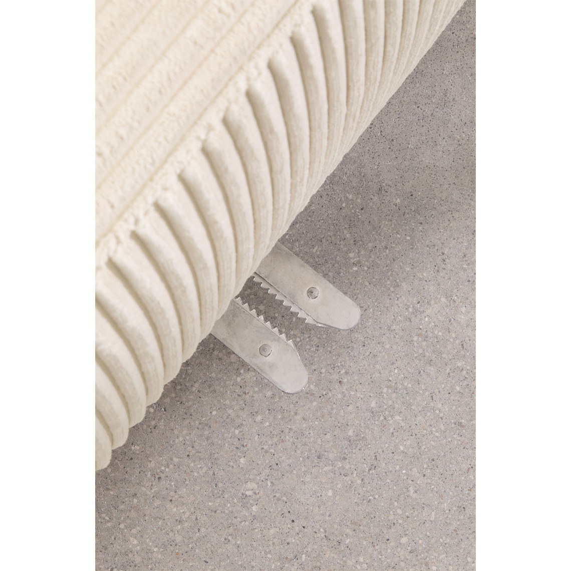 Puff (85x85 cm) para sofá modular Bruna pana beige lino 5