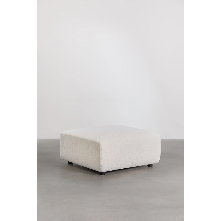 Puff (85x85 cm) para sofá modular Bruna bouclé blanco 1