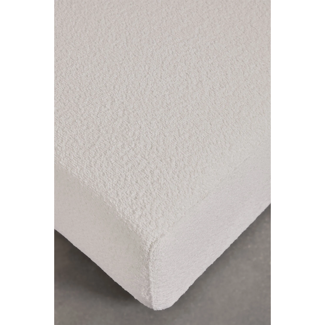 Puff (85x85 cm) para sofá modular Bruna bouclé blanco 3
