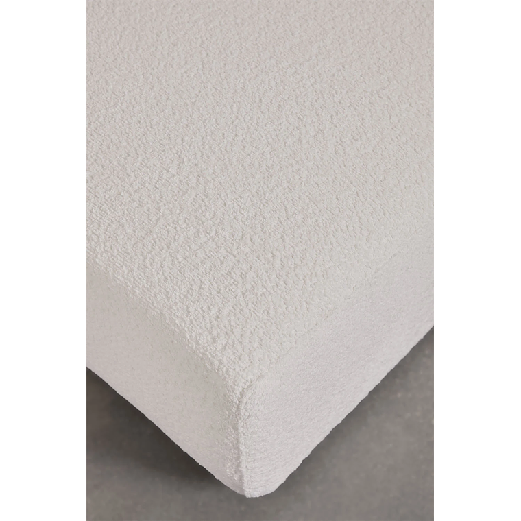 Puff (85x85 cm) para sofá modular Bruna bouclé blanco 3
