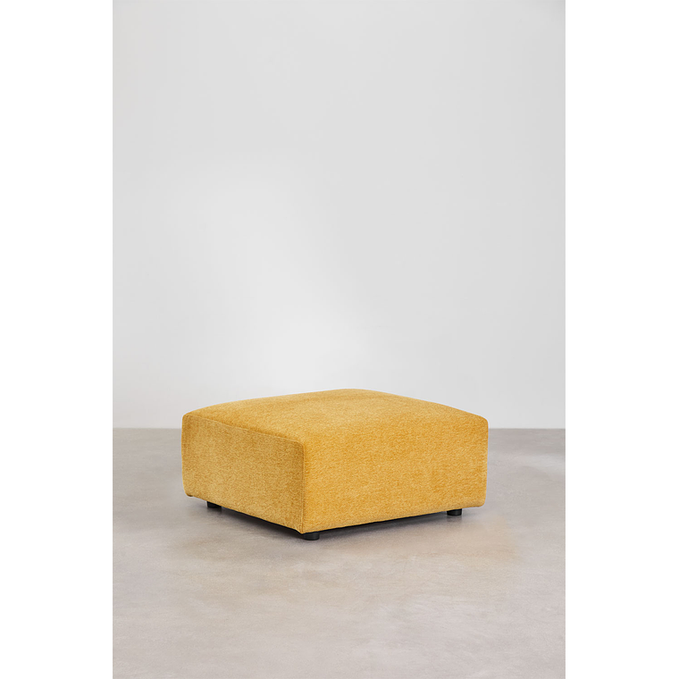 Puff (85x85 cm) para sofá modular Bruna tela chenila mostaza 1