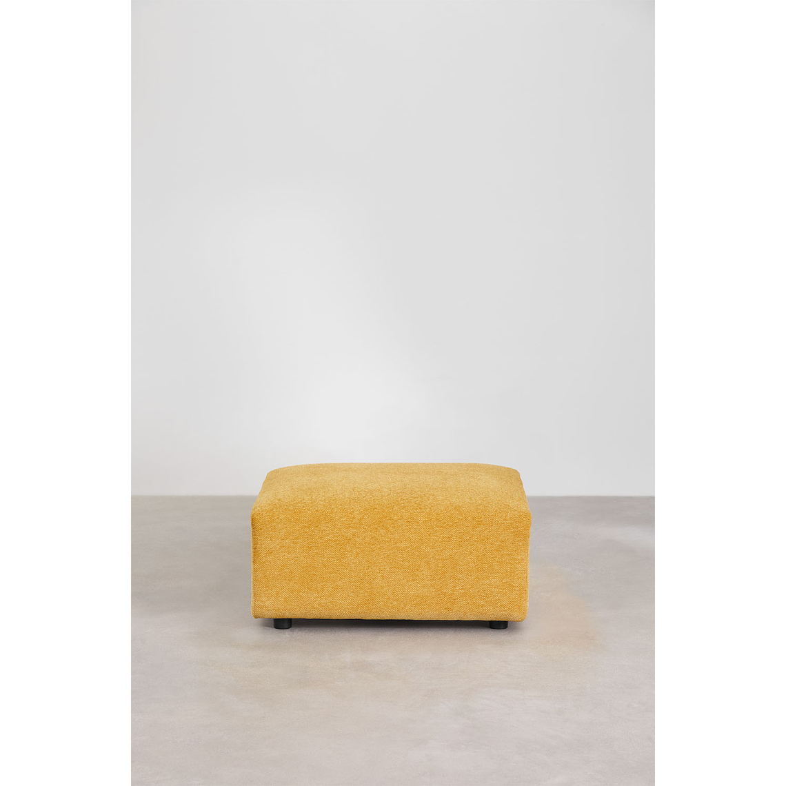Puff (85x85 cm) para sofá modular Bruna tela chenila mostaza 2