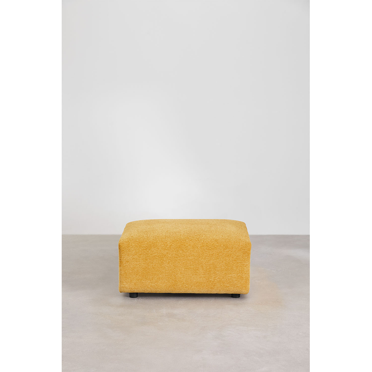 Puff (85x85 cm) para sofá modular Bruna tela chenila mostaza 2