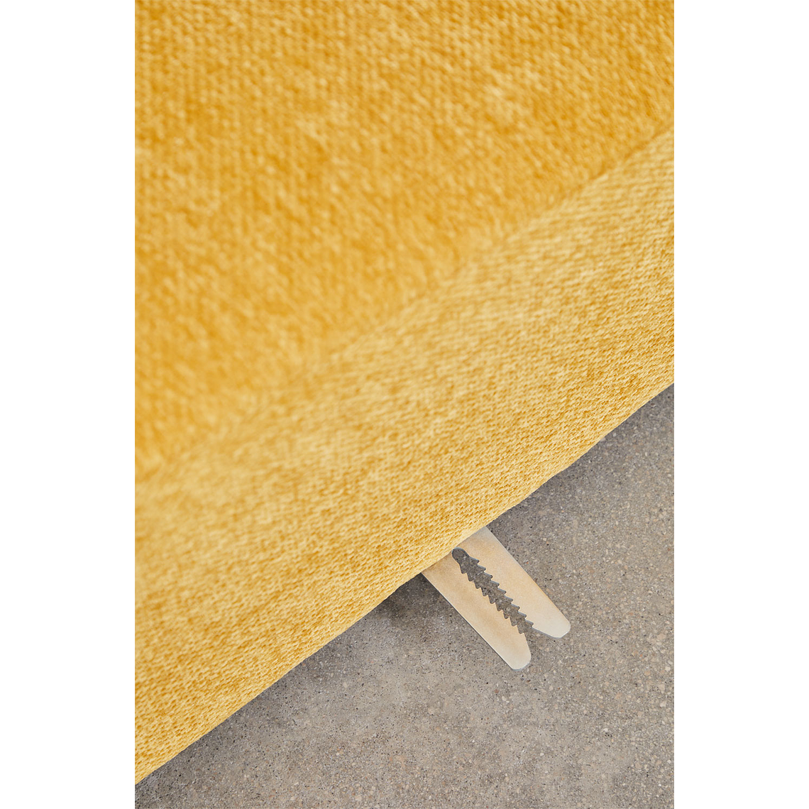 Puff (85x85 cm) para sofá modular Bruna tela chenila mostaza 4