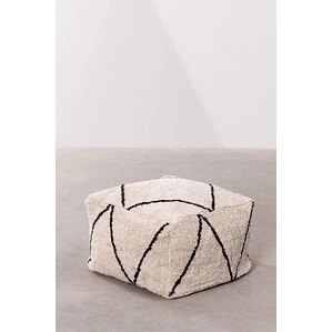 Puff Cuadrado de Algodón Dota beige crema 65 cm