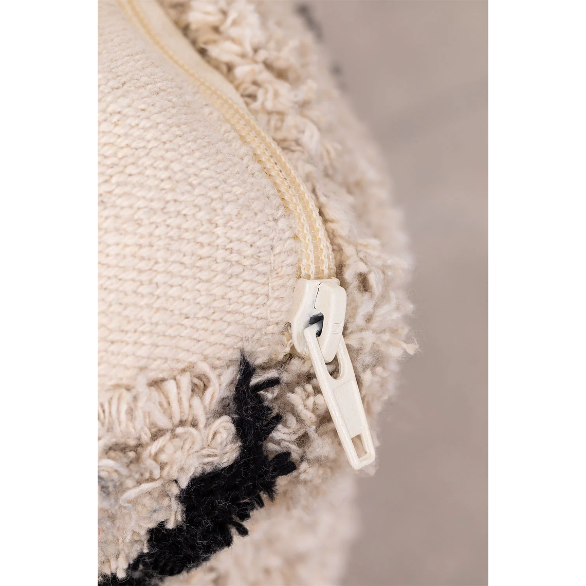 Puff Cuadrado de Algodón Dota beige crema 65 cm 6