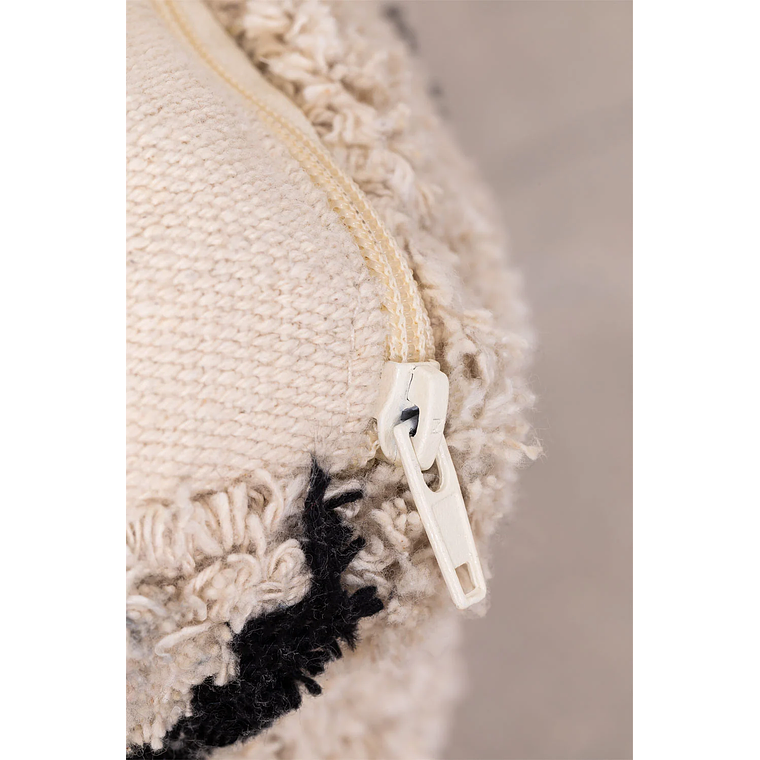 Puff Cuadrado de Algodón Dota beige crema 65 cm 6