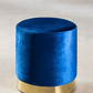 Puff Redondo en Terciopelo Flikez 35 cm azúl marino - Miniatura 1