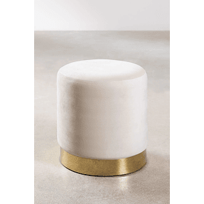 Puff Redondo en Terciopelo Flikez 35 cm marrón trigo