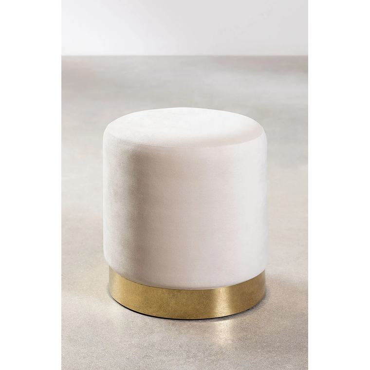 Puff Redondo en Terciopelo Flikez 35 cm marrón trigo 1