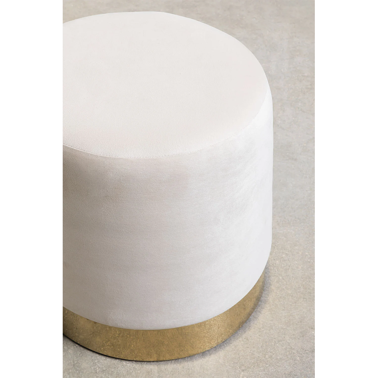 Puff Redondo en Terciopelo Flikez 35 cm marrón trigo 2