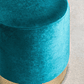 Puff Redondo en Terciopelo Flikez 35 cm azúl turqueza intenso - Miniatura 2
