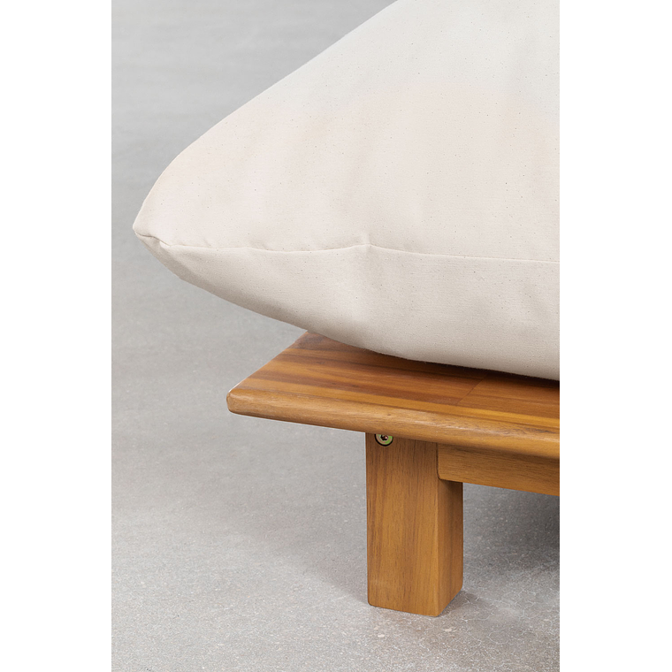 Puff en Madera de Acacia Brina 92 cm beige crema 2
