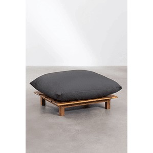 Puff en Madera de Acacia Brina 92 cm gris antracita