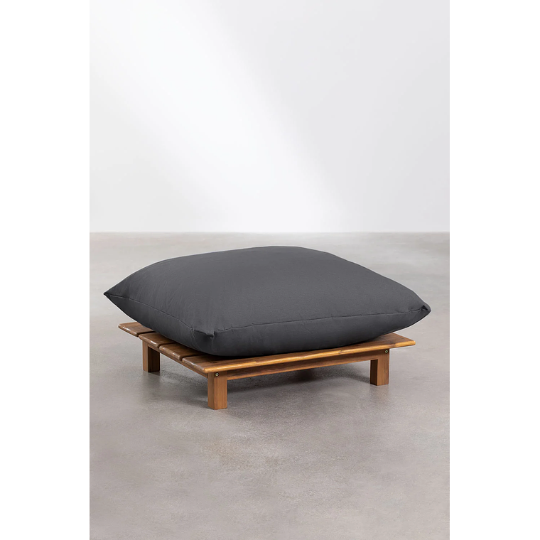 Puff en Madera de Acacia Brina 92 cm gris antracita 1