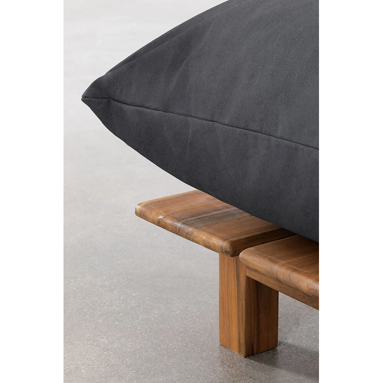 Puff en Madera de Acacia Brina 92 cm gris antracita 2