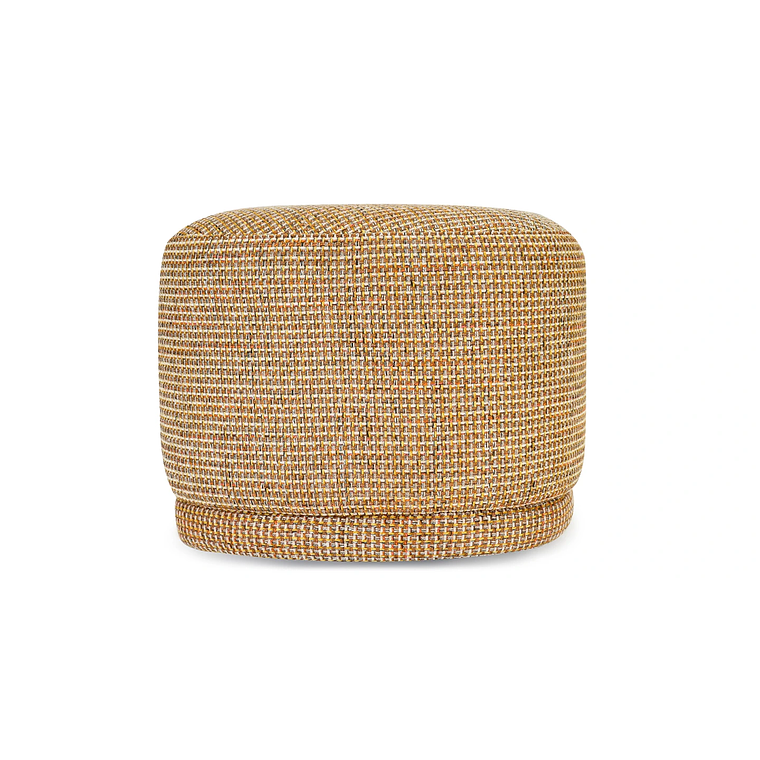 Puff Enzo 50 cm madera bouclé crudo 1