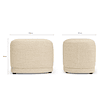 Puff Enzo 50 cm madera beige arena