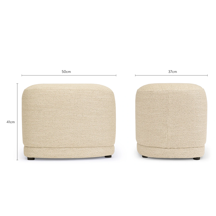 Puff Enzo 50 cm madera beige arena 12