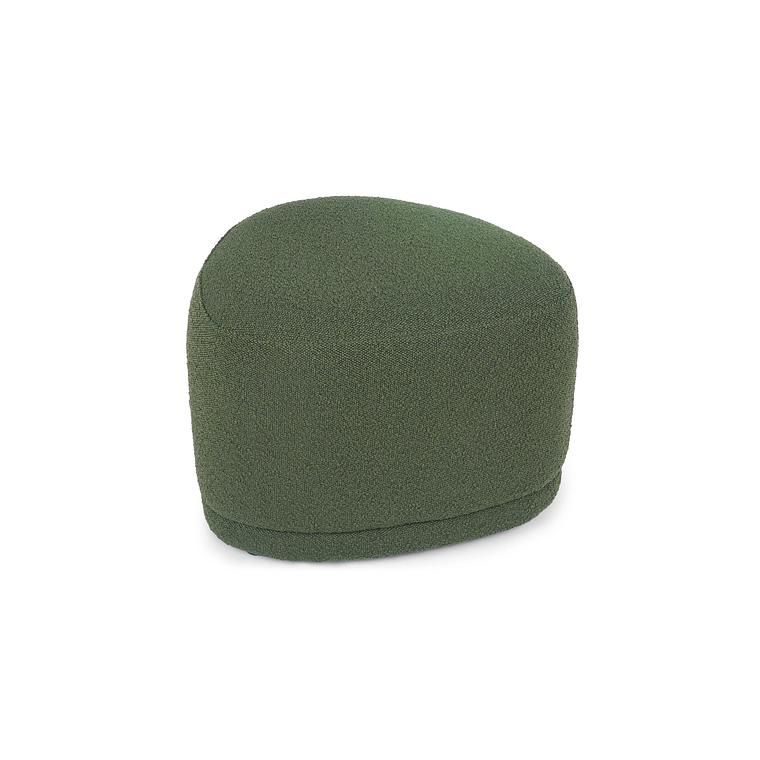 Puff Enzo 50 cm madera bouclé verde crudo 1