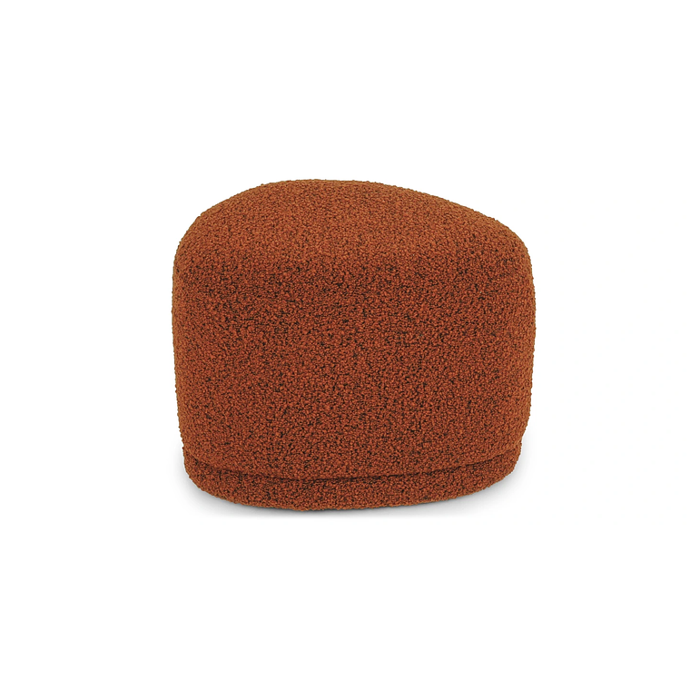 Puff Enzo 50 cm madera bouclé rojo óxido  1