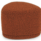 Puff Enzo 50 cm madera bouclé rojo óxido  - Miniatura 1