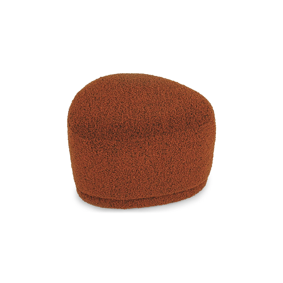 Puff Enzo 50 cm madera bouclé rojo óxido  2
