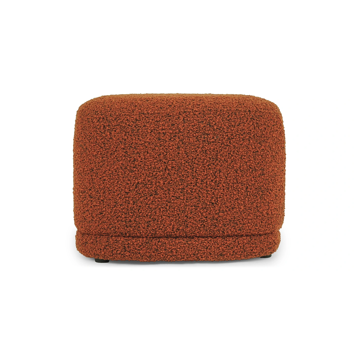 Puff Enzo 50 cm madera bouclé rojo óxido  3