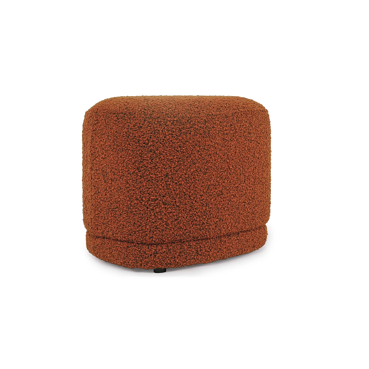 Puff Enzo 50 cm madera bouclé rojo óxido  4