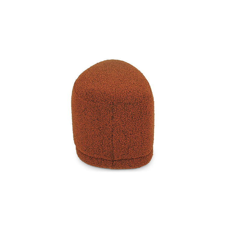 Puff Enzo 50 cm madera bouclé rojo óxido  6