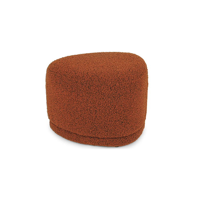 Puff Enzo 50 cm madera bouclé rojo óxido  8