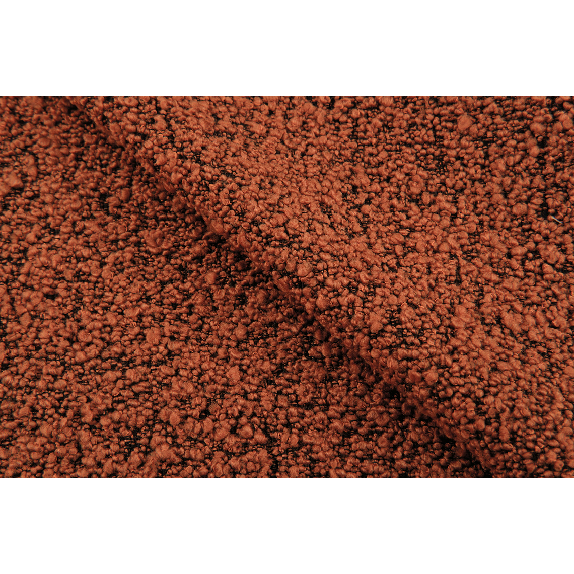 Puff Enzo 50 cm madera bouclé rojo óxido  11