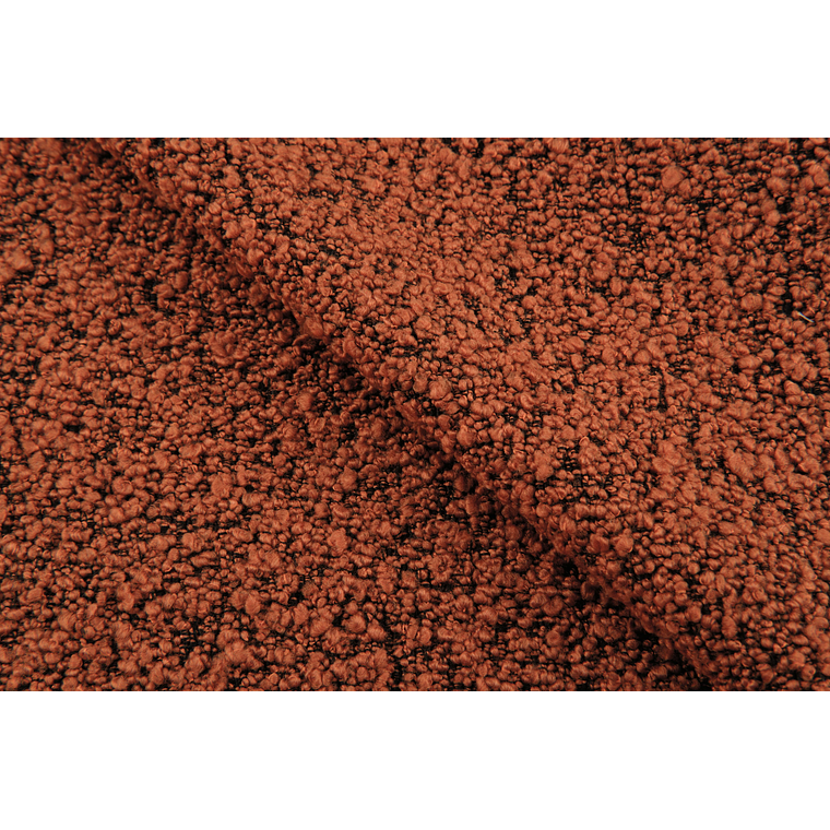 Puff Enzo 50 cm madera bouclé rojo óxido  11